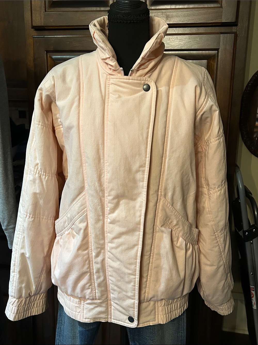 1980’s Light Pink Pastel Ski Bomber Puffer Jacket - Sample